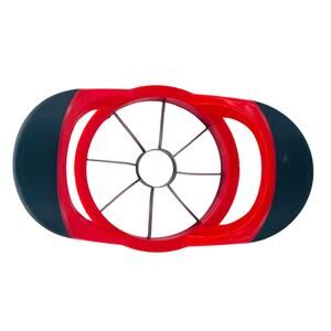 Apple Slicer Cutter Stainless Steel Corer Red Handle Slice Blade Pear One Motion